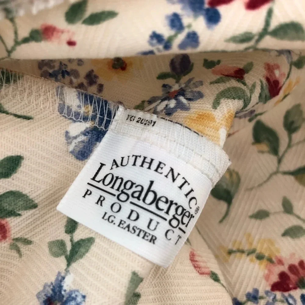 Longaberger Floral Large Easter Basket Liner‎ Cream